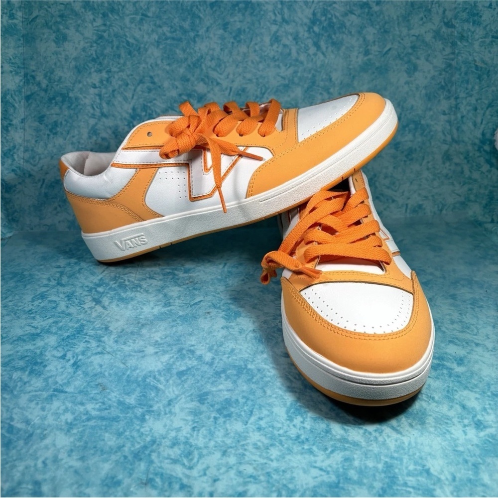 Vans Lowland CC Orange White  Men’s Low Top Leather Athletic Shoes Sneakers